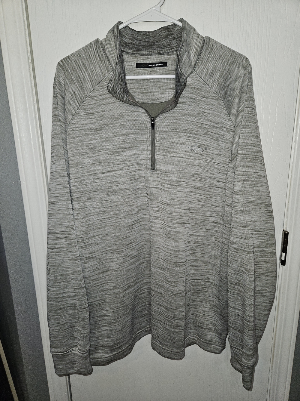 Greg Norman Collection Heather Gray Quarter-Zip Pullover Sweater